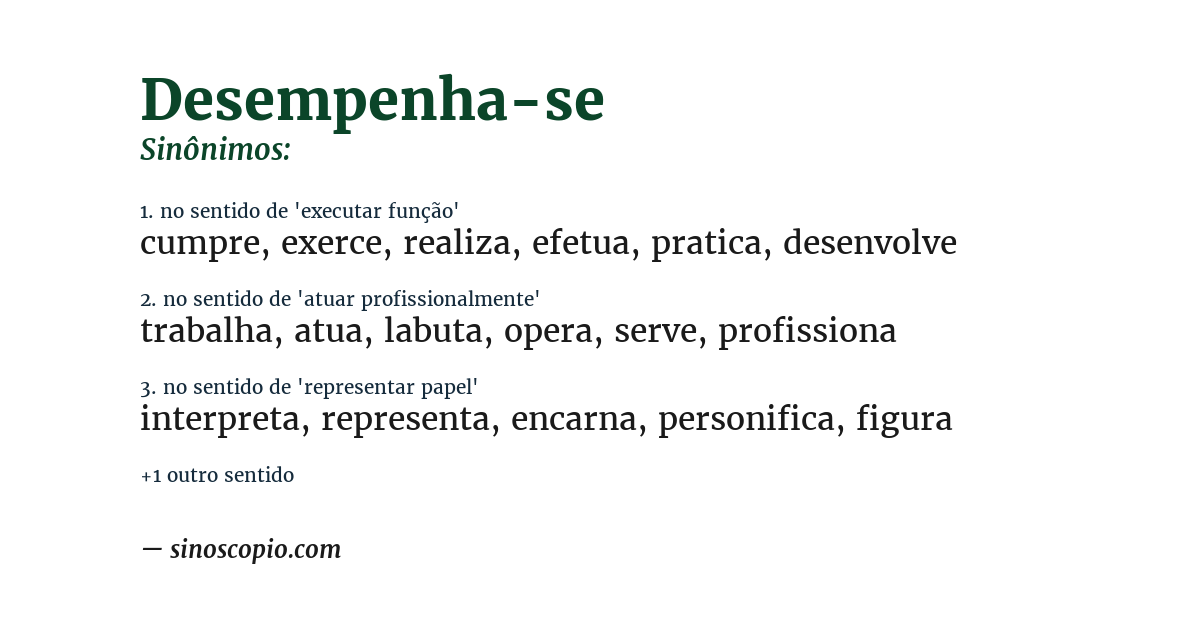 Sinônimo de desempenha-se