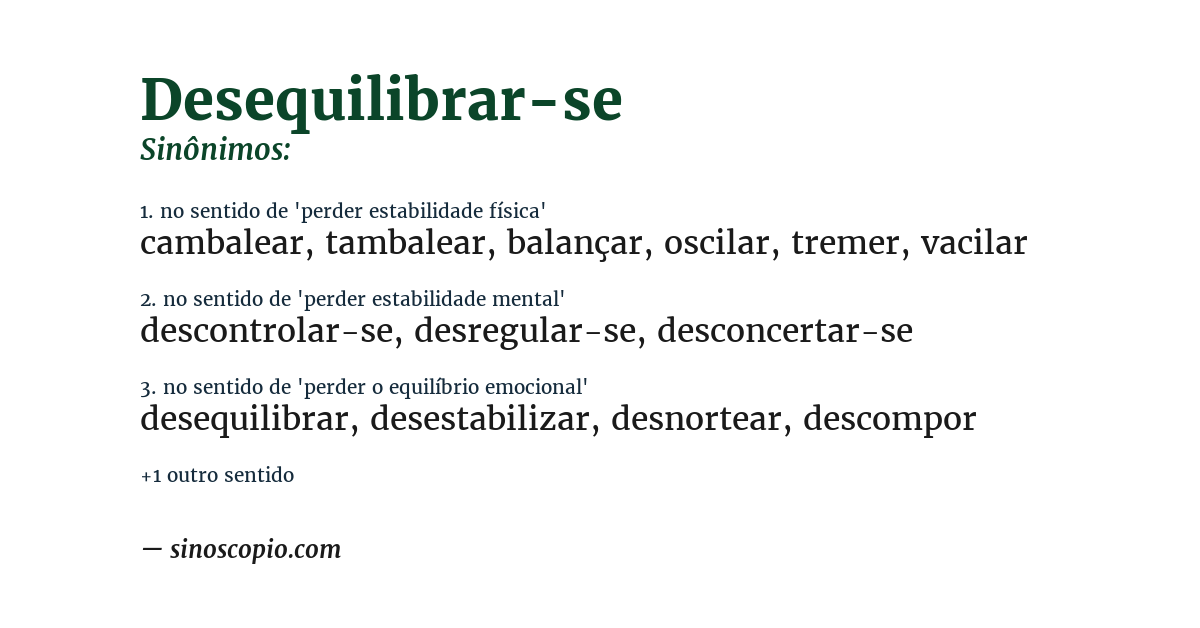 Sinônimo de desequilibrar-se