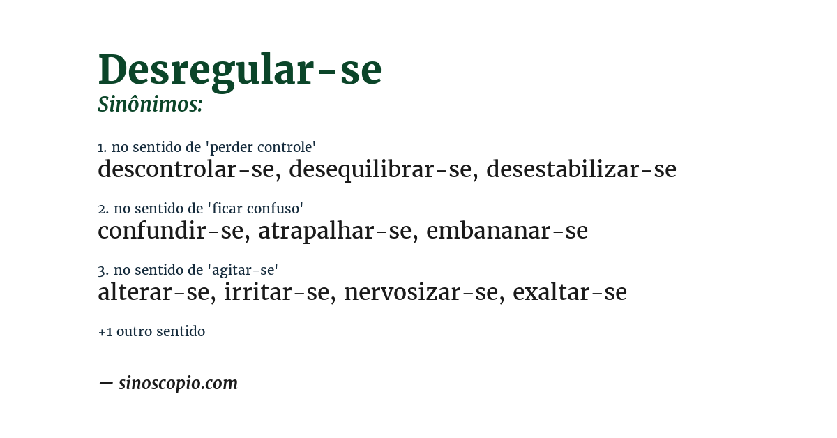 Sinônimo de desregular-se