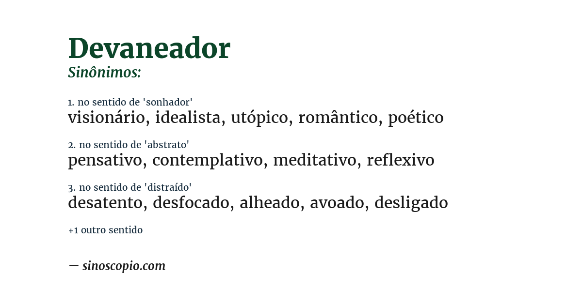 Sinônimo de devaneador