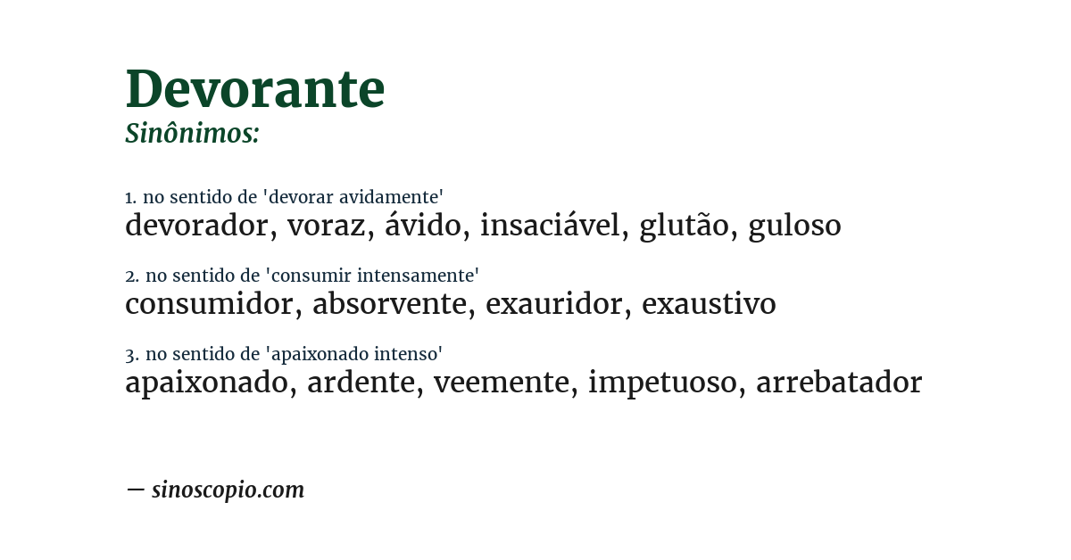 Sinônimo de devorante