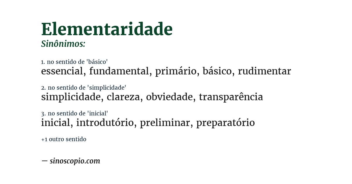 Sinônimo de elementaridade