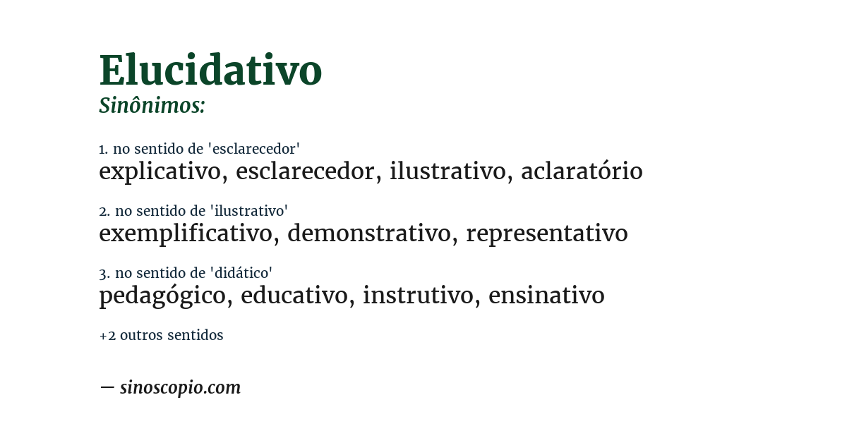 Sinônimo de elucidativo