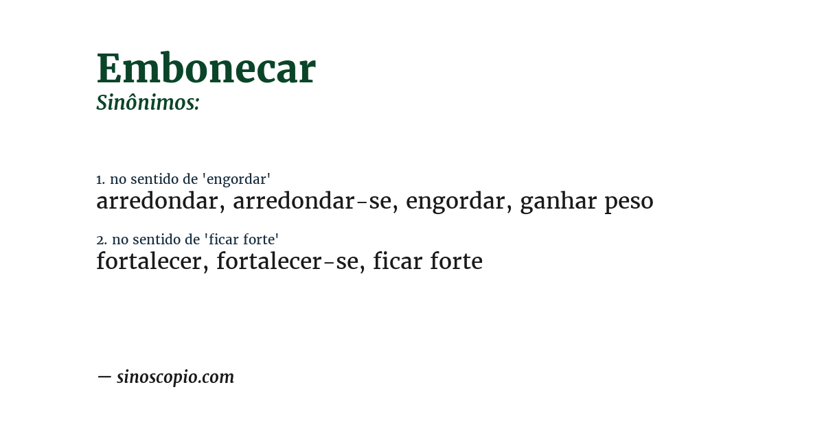 Sinônimo de embonecar