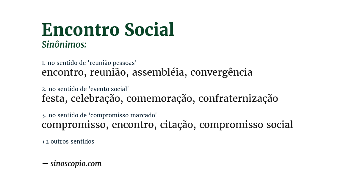 Sinônimo de encontro social