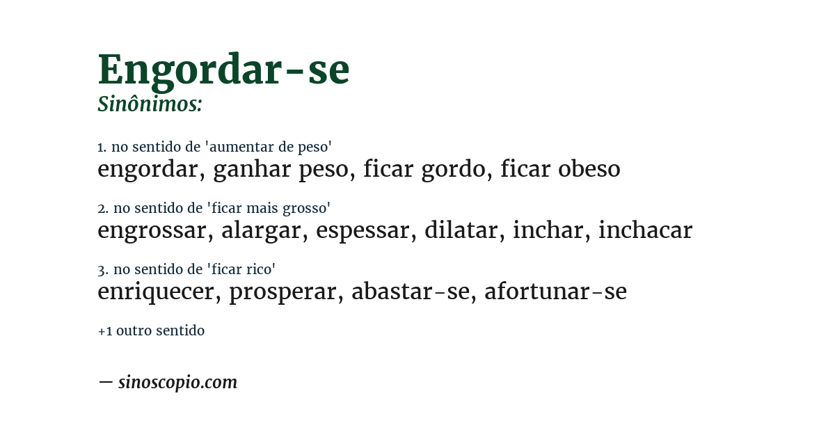 Sinônimo de engordar-se