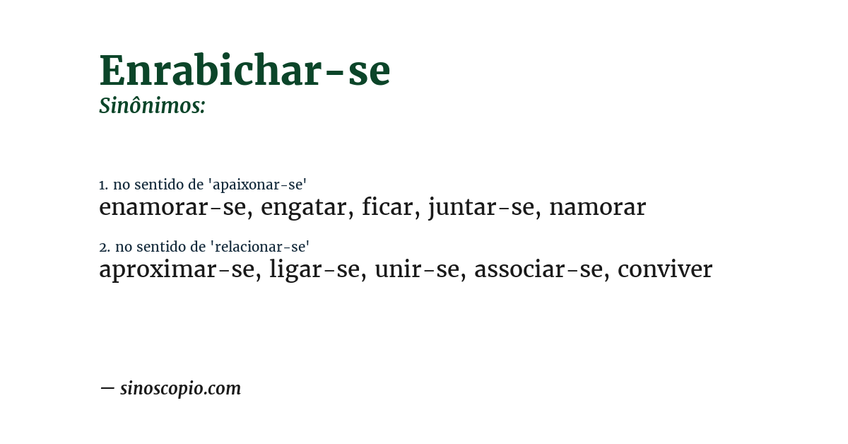 Sinônimo de enrabichar-se