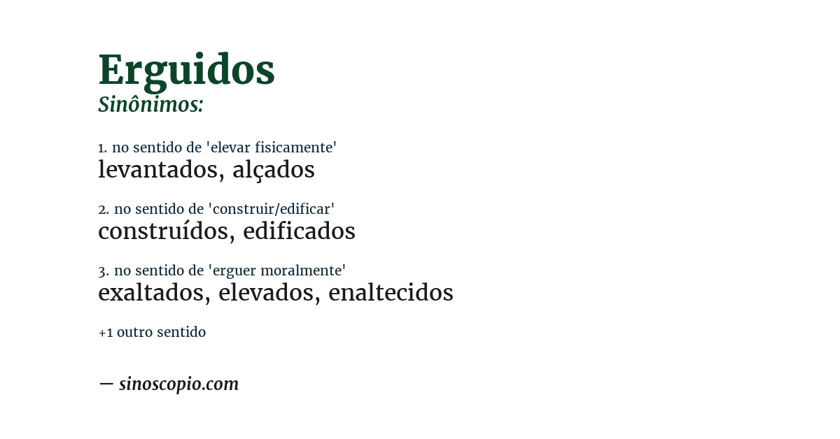 Sinônimo de erguidos