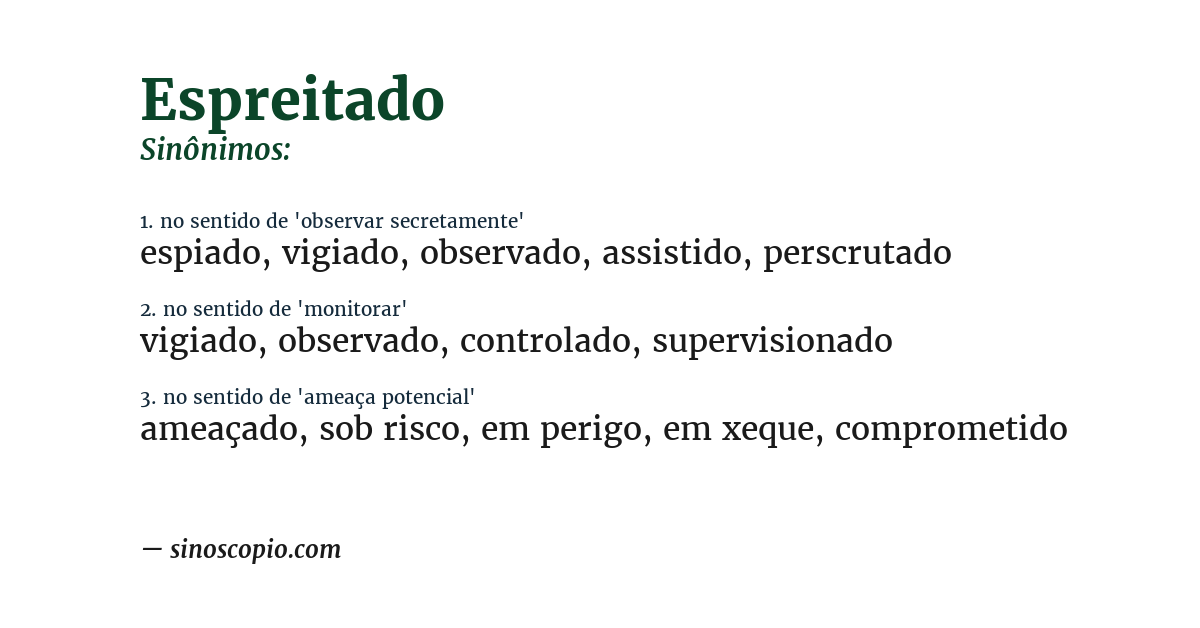 Sinônimo de espreitado