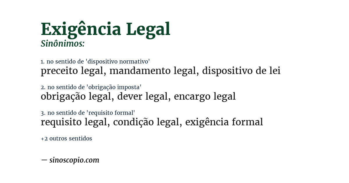 Sinônimo de exigência legal