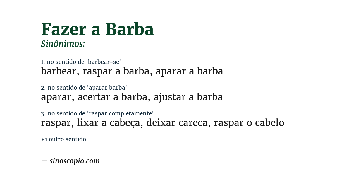 Sinônimo de fazer a barba