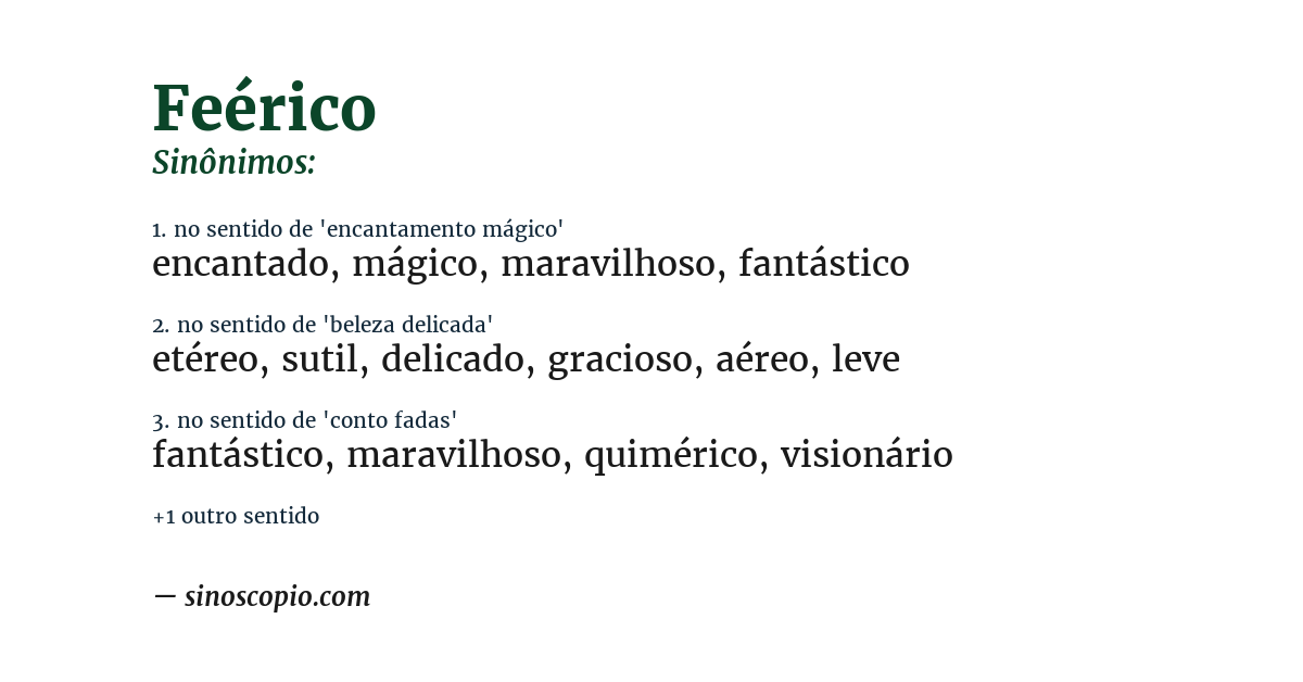 Sinônimo de feérico