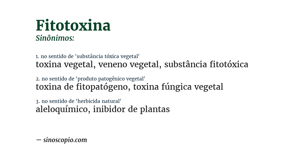 Sinônimo de fitotoxina