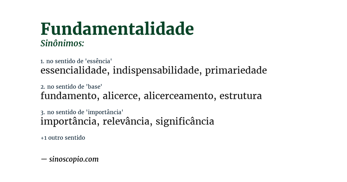 Sinônimo de fundamentalidade