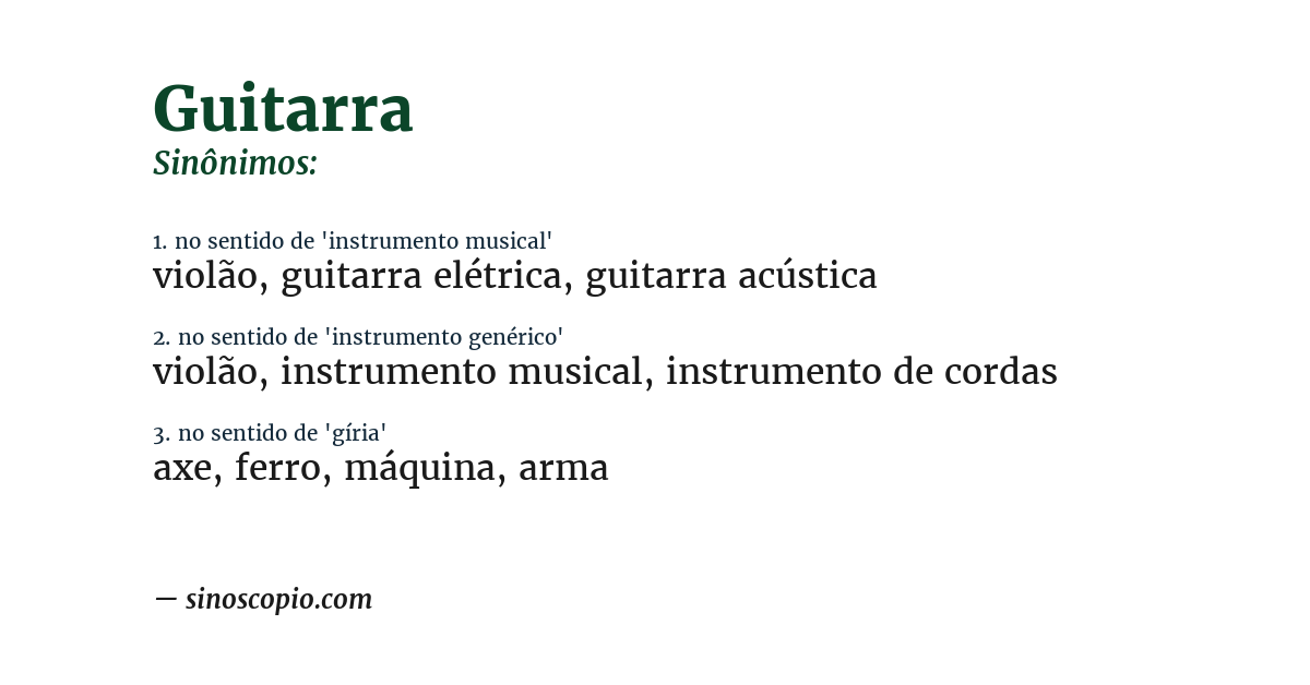 Sinônimo de guitarra