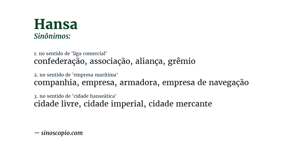 Sinônimo de hansa