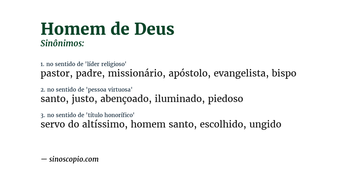 Sinônimo de homem de deus