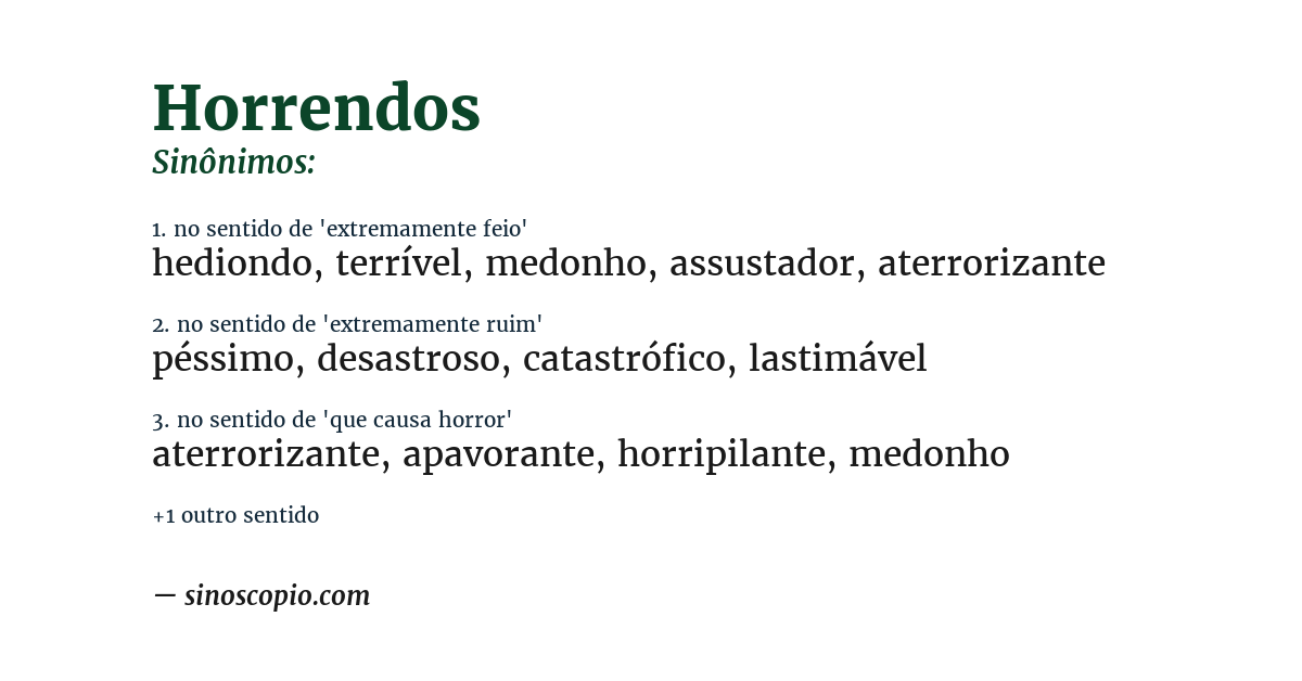 Sinônimo de horrendos