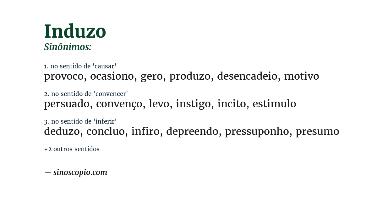Sinônimo de induzo