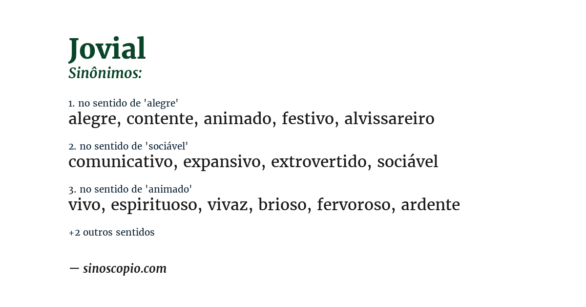 Sinônimo de jovial
