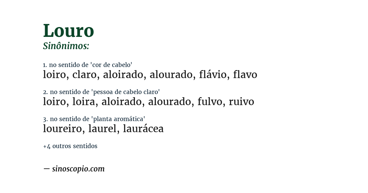 Sinônimo de louro
