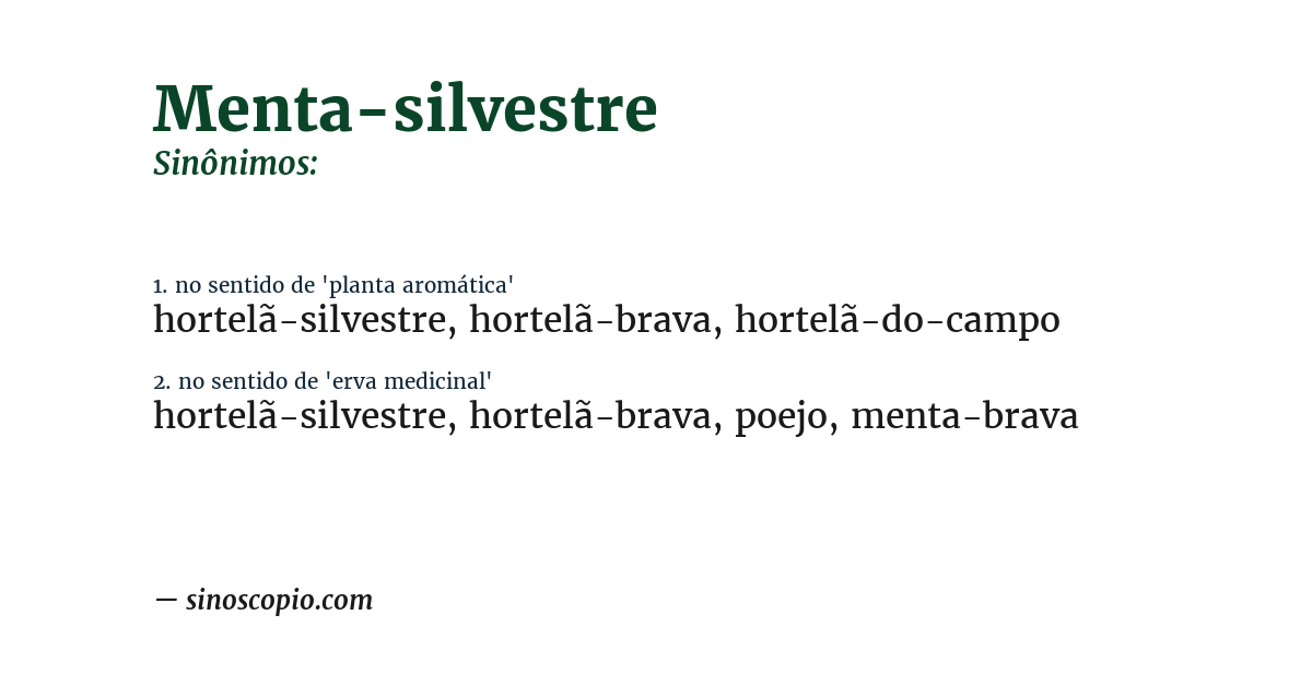 Sinônimo de menta-silvestre