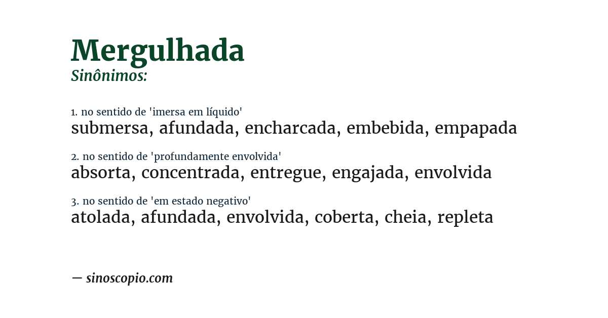 Sinônimo de mergulhada