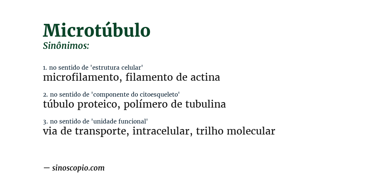Sinônimo de microtúbulo