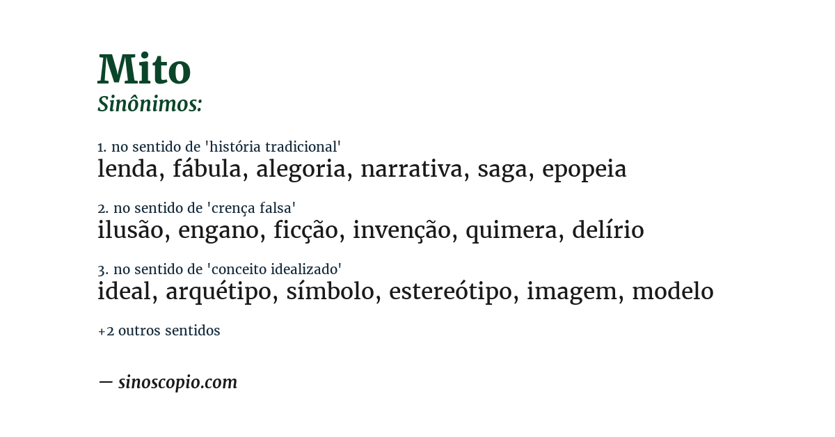 Sinônimo de mito