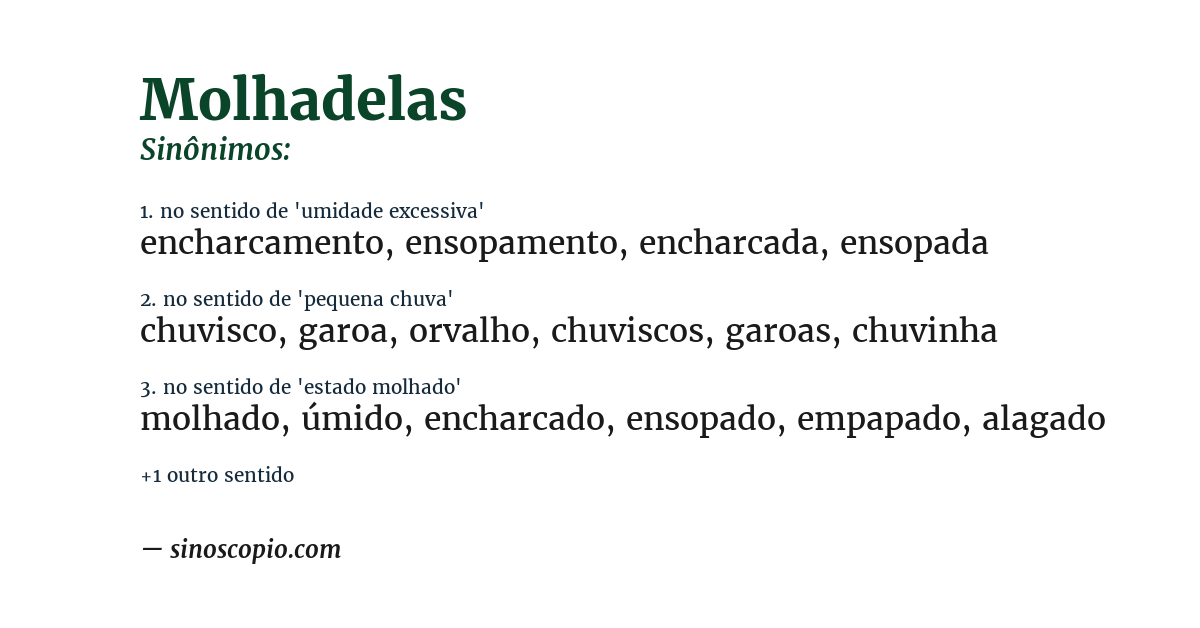 Sinônimo de molhadelas