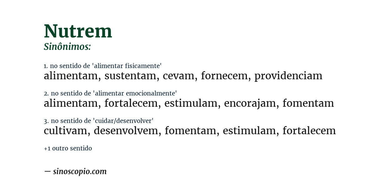 Sinônimo de nutrem
