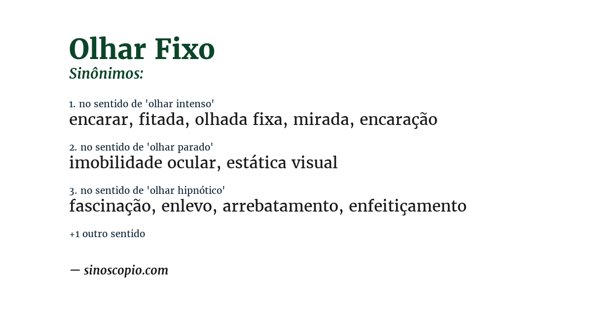 Sinônimo de olhar fixo