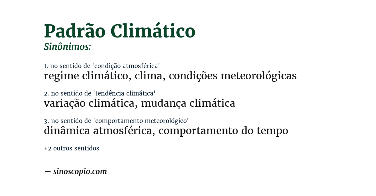 Sinônimo de padrão climático