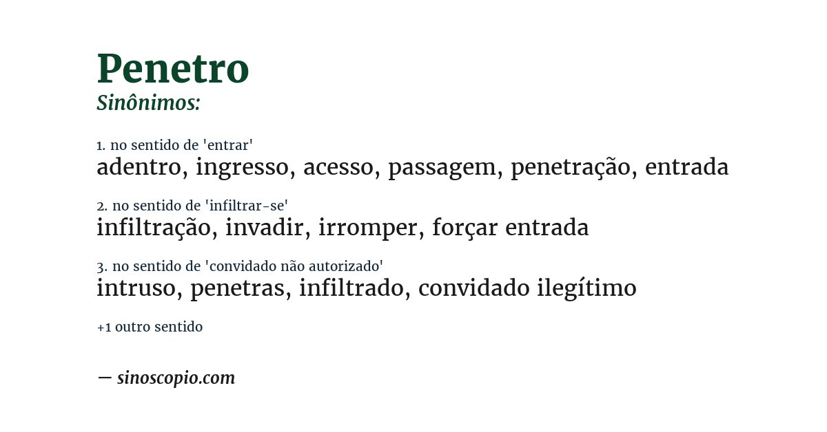 Sinônimo de penetro