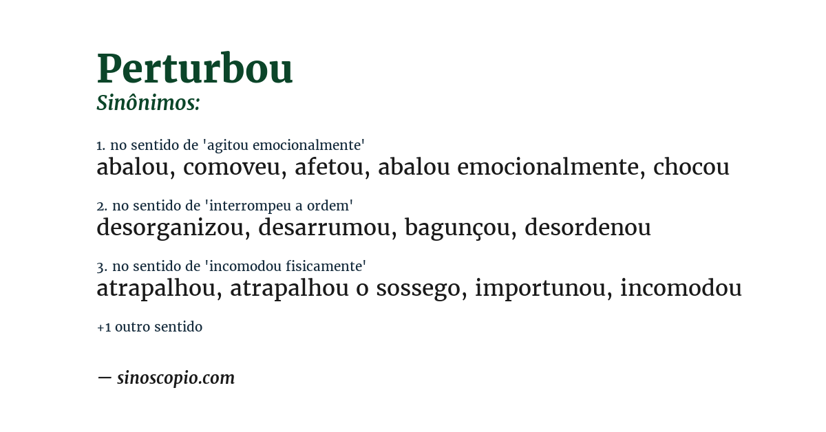 Sinônimo de perturbou