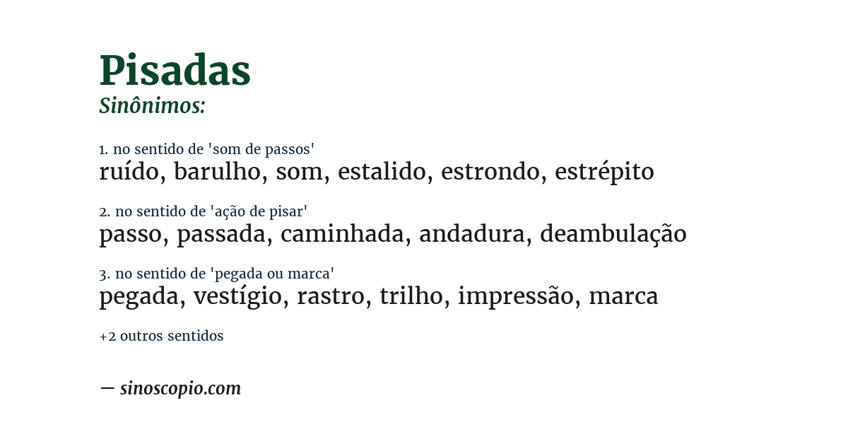 Sinônimo de pisadas