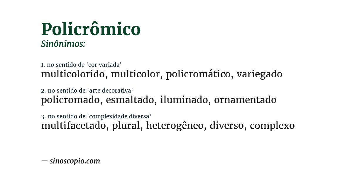 Sinônimo de policrômico