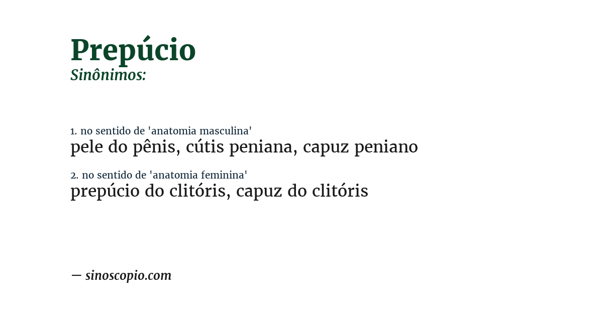 Sinônimo de prepúcio
