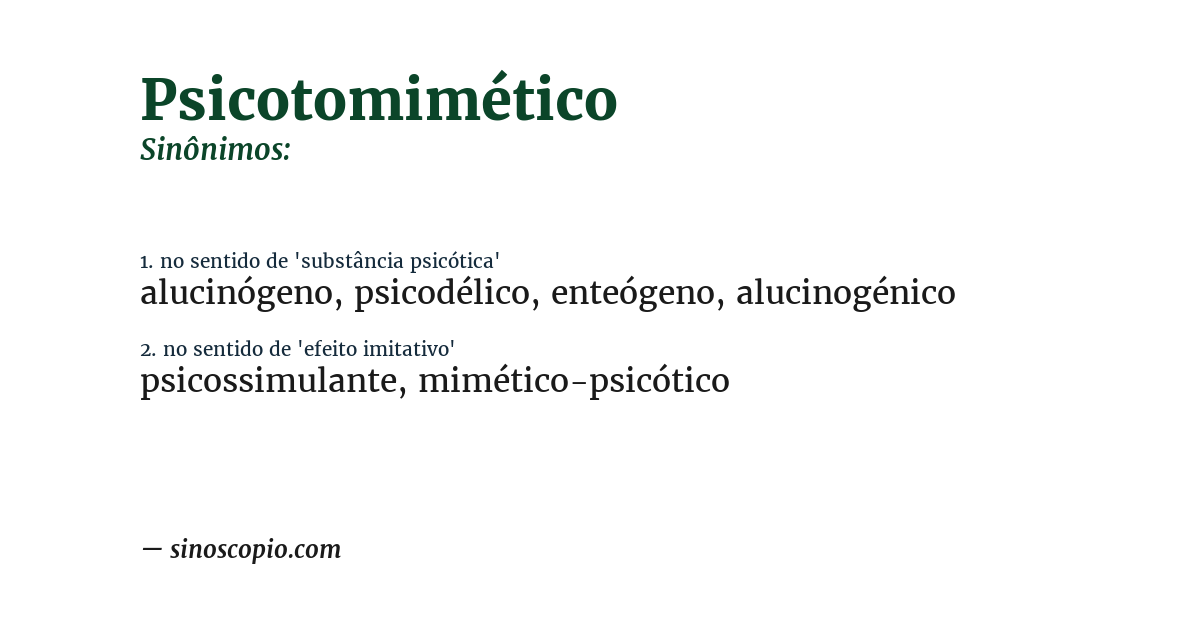Sinônimo de psicotomimético