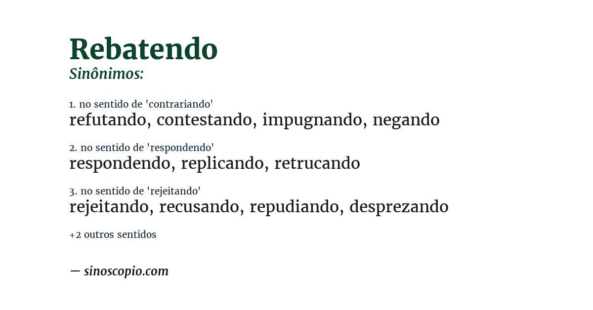 Sinônimo de rebatendo