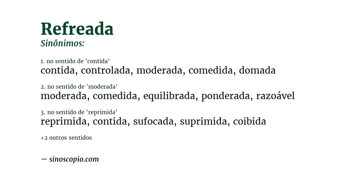 Sinônimo de refreada