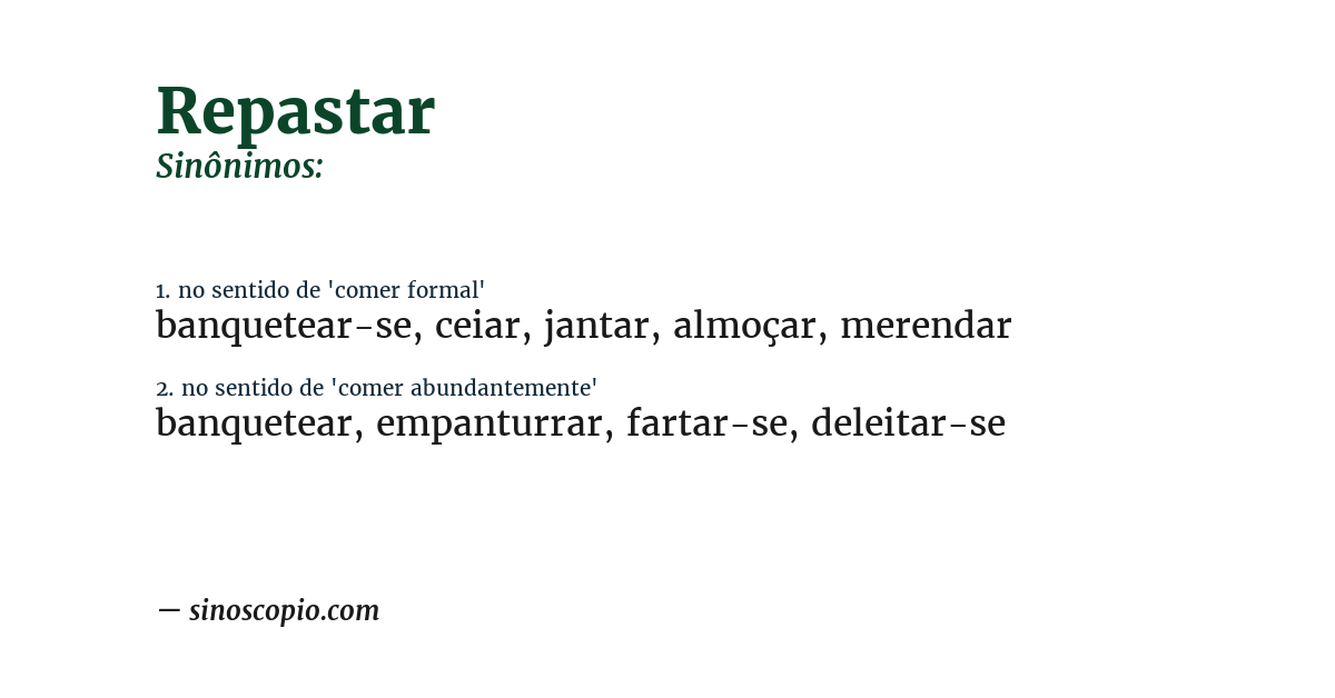 Sinônimo de repastar