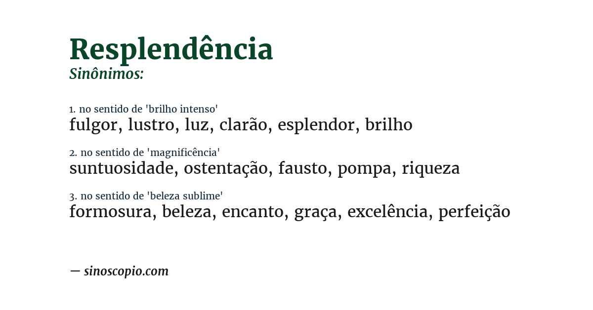 Sinônimo de resplendência