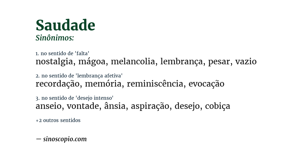 Sinônimo de saudade