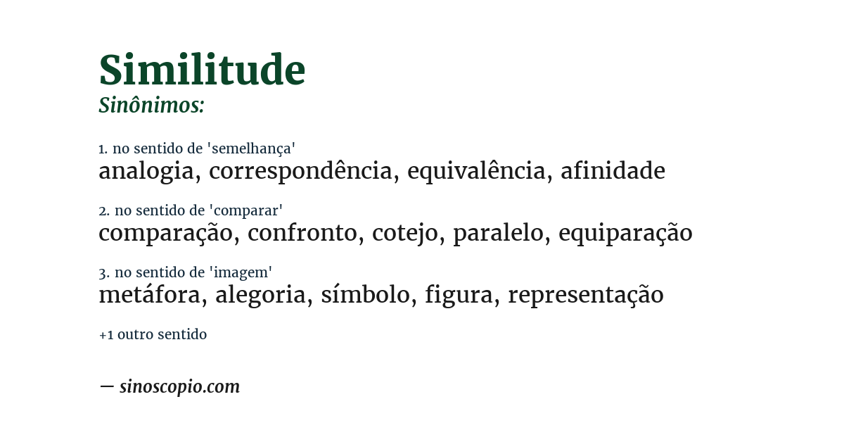 Sinônimo de similitude