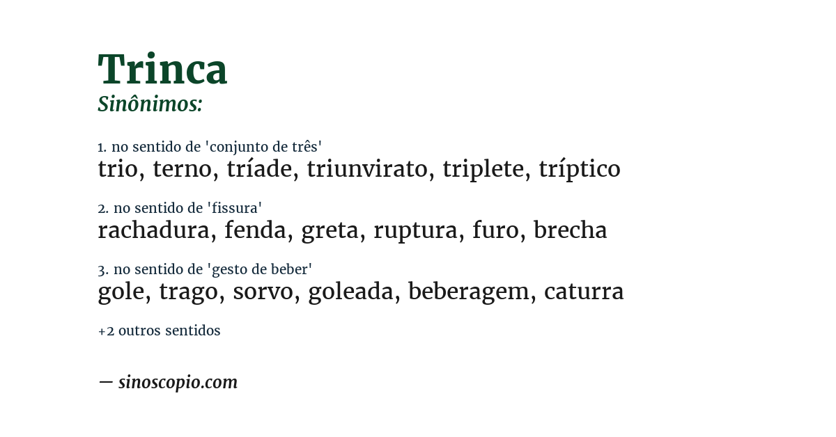 Sinônimo de trinca