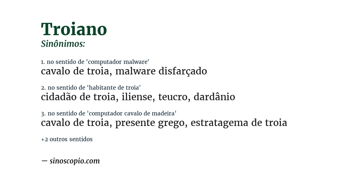 Sinônimo de troiano