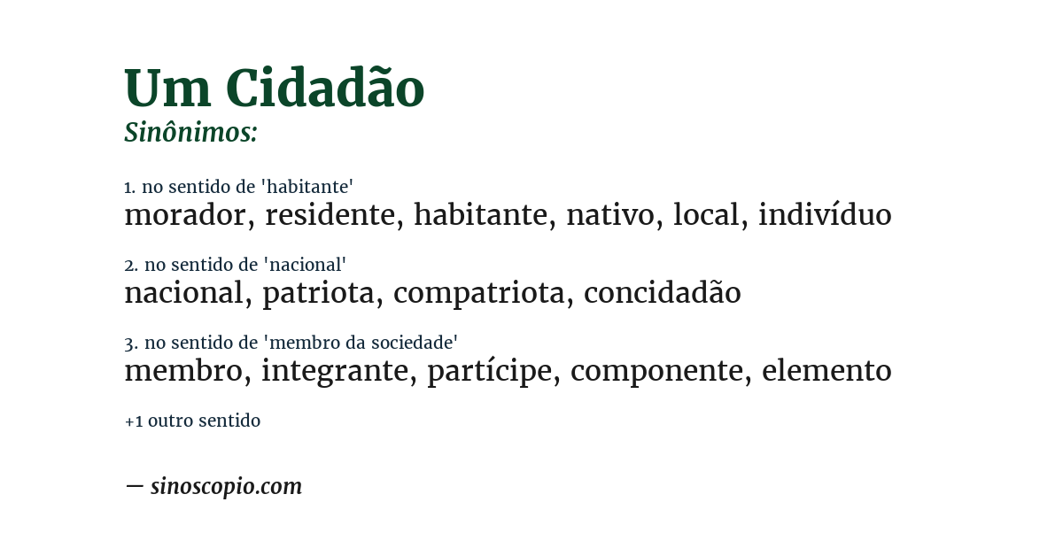 Sinônimo de um cidadão