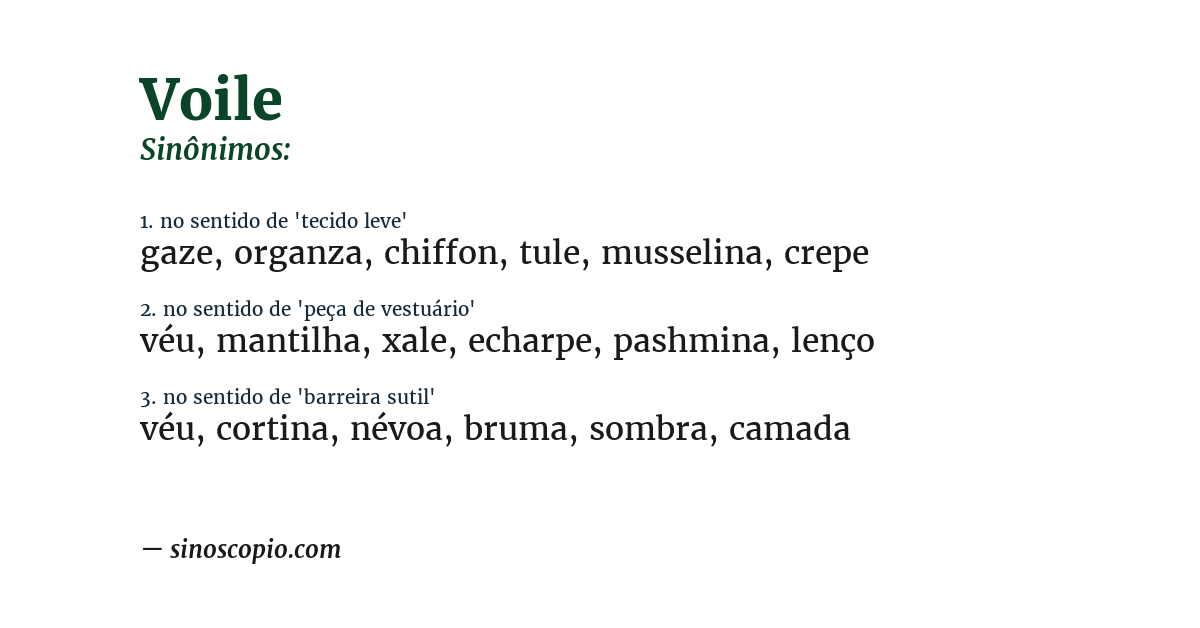 Sinônimo de voile