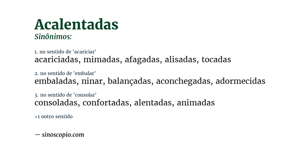 Sinônimo de acalentadas